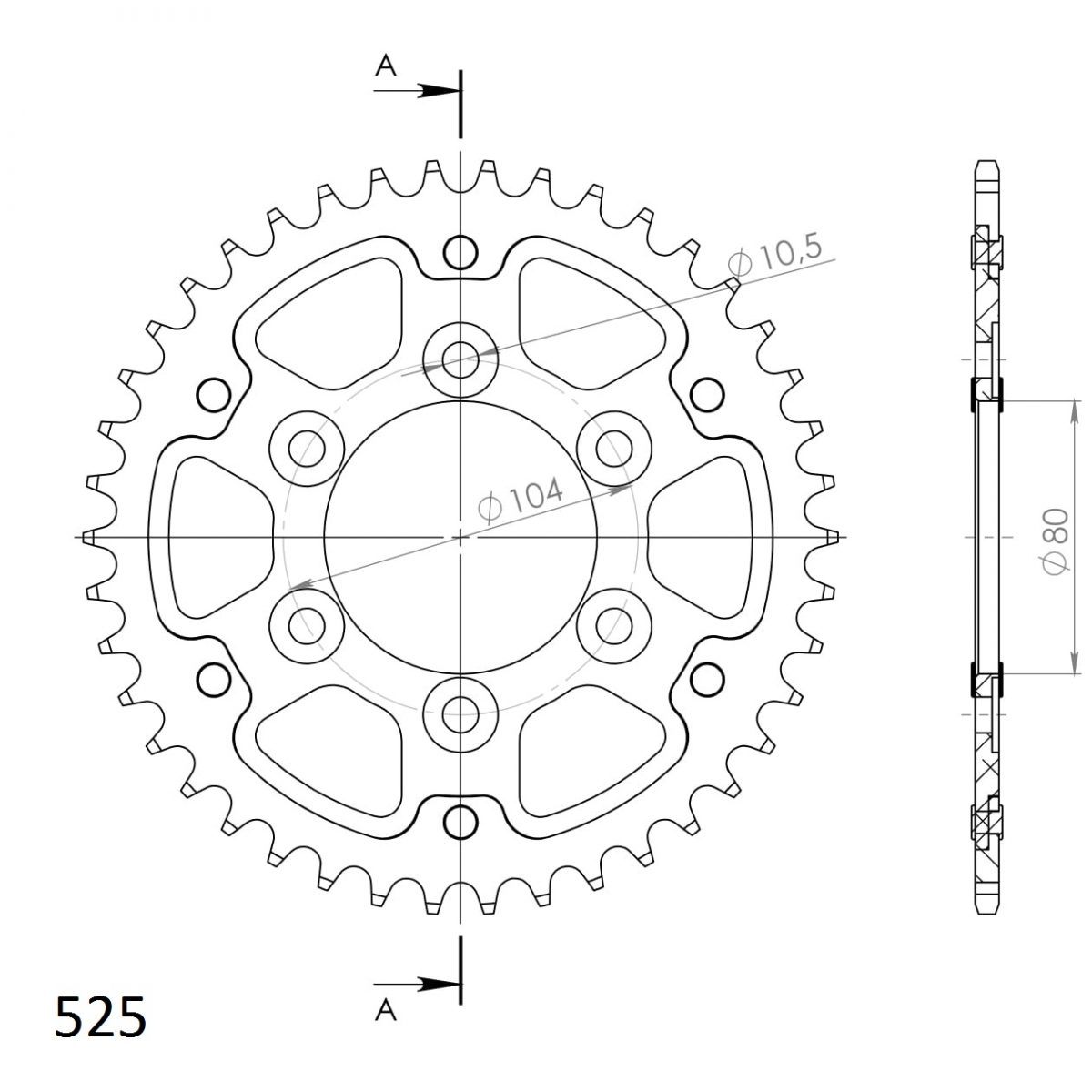 REAR STEALTH 42T, GOLD, 525