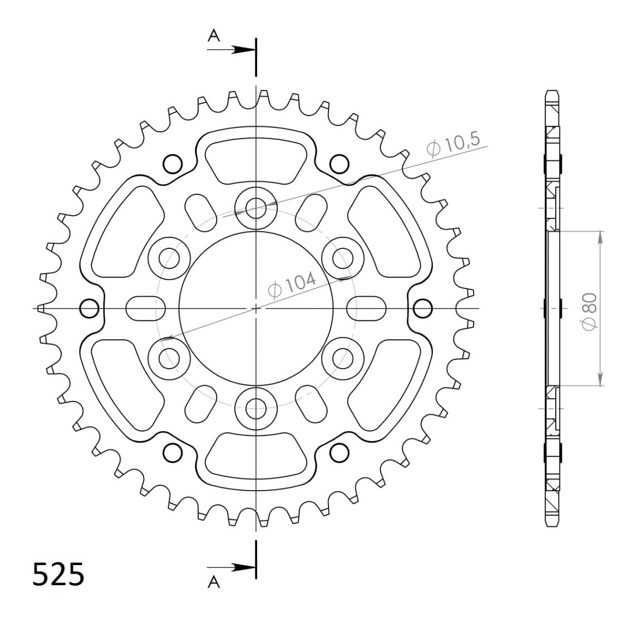 REAR STEALTH 43T, GOLD, 525