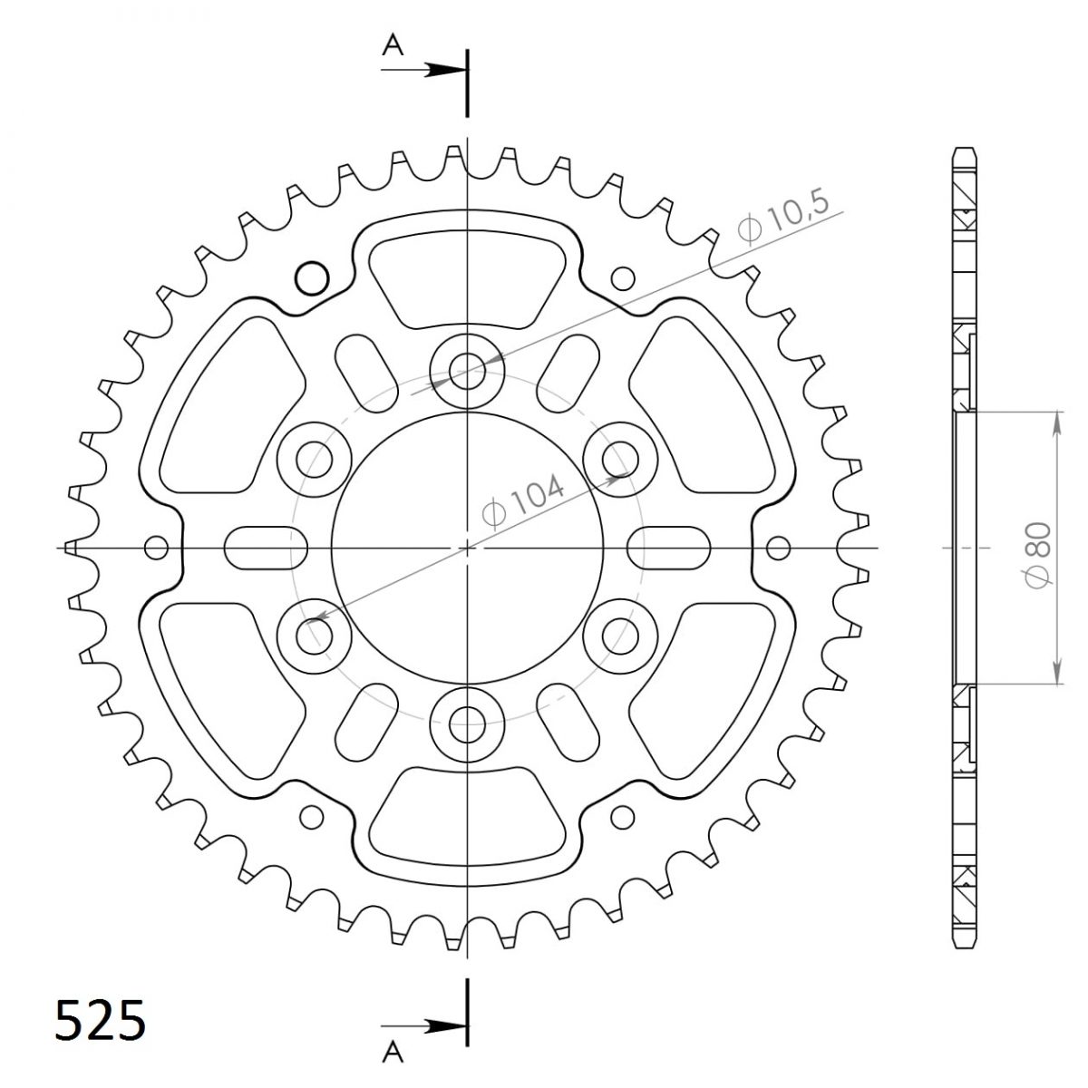 REAR STEALTH 45T, GOLD, 525