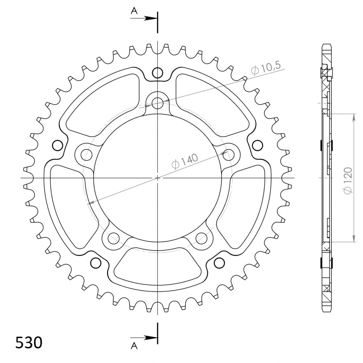 REAR STEALTH 48T, GOLD, 530