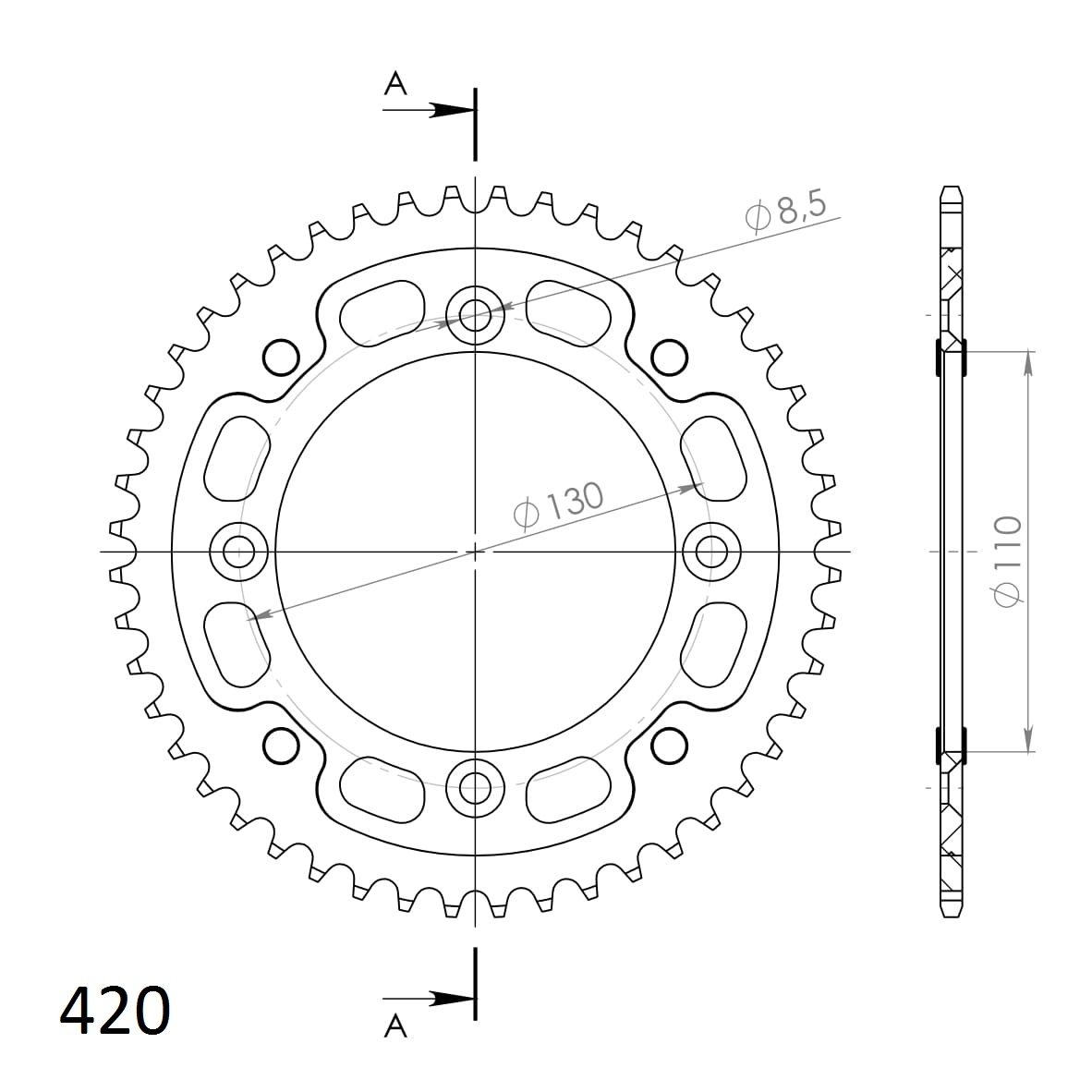 REAR STEALTH 47T, GOLD, 420