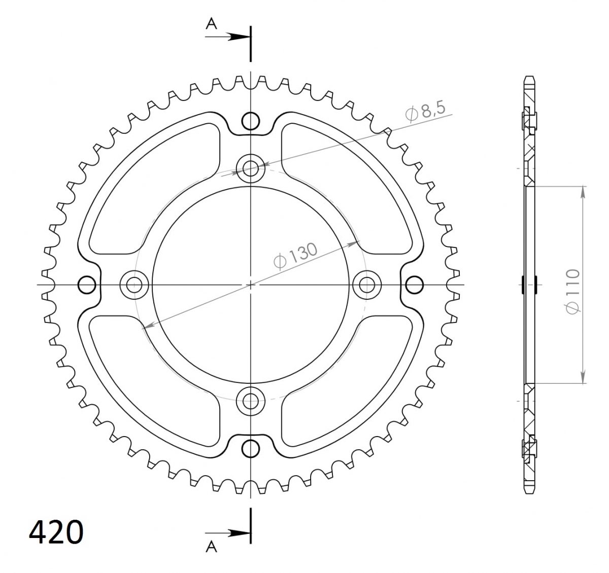 REAR STEALTH 56T, GOLD, 420 foto 2