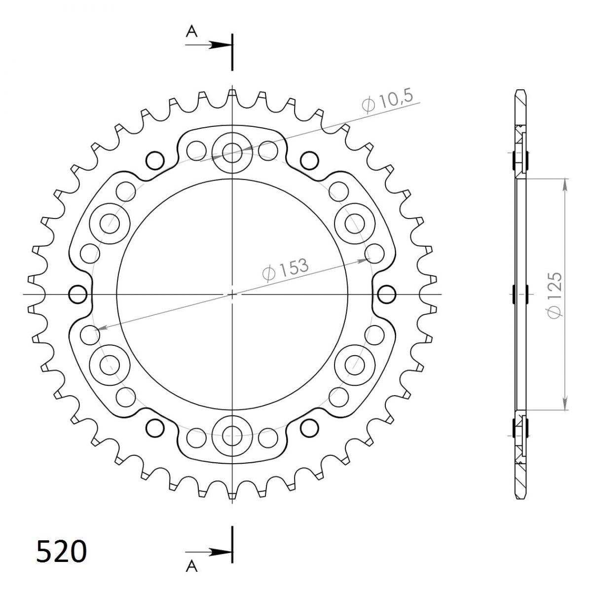 REAR STEALTH 42T, GOLD, 520 foto 2