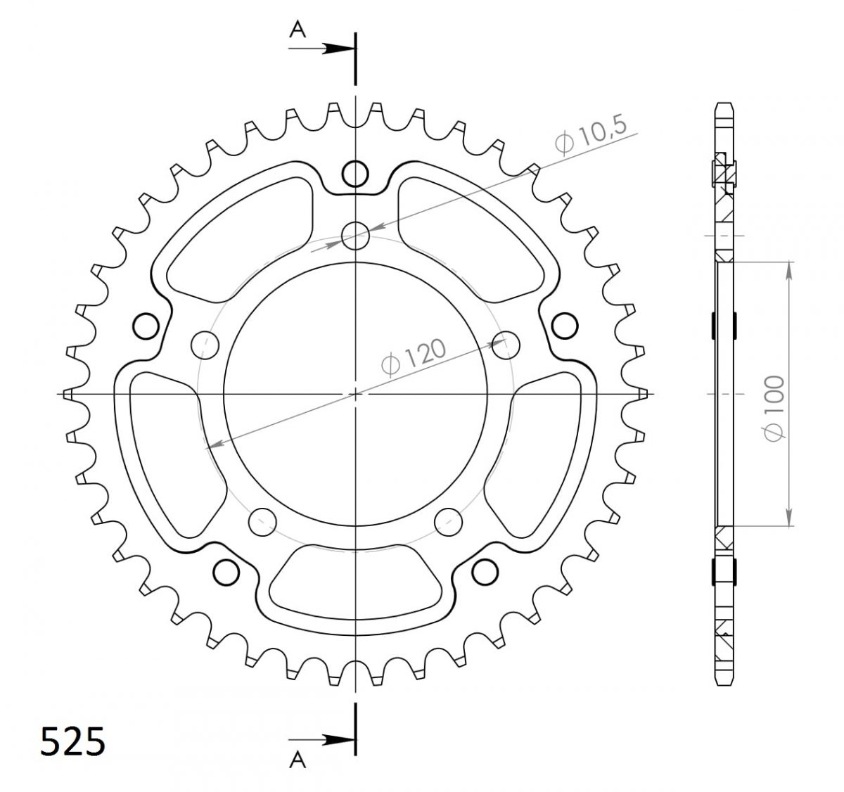 REAR STEALTH 42T, GOLD, 525 foto 2