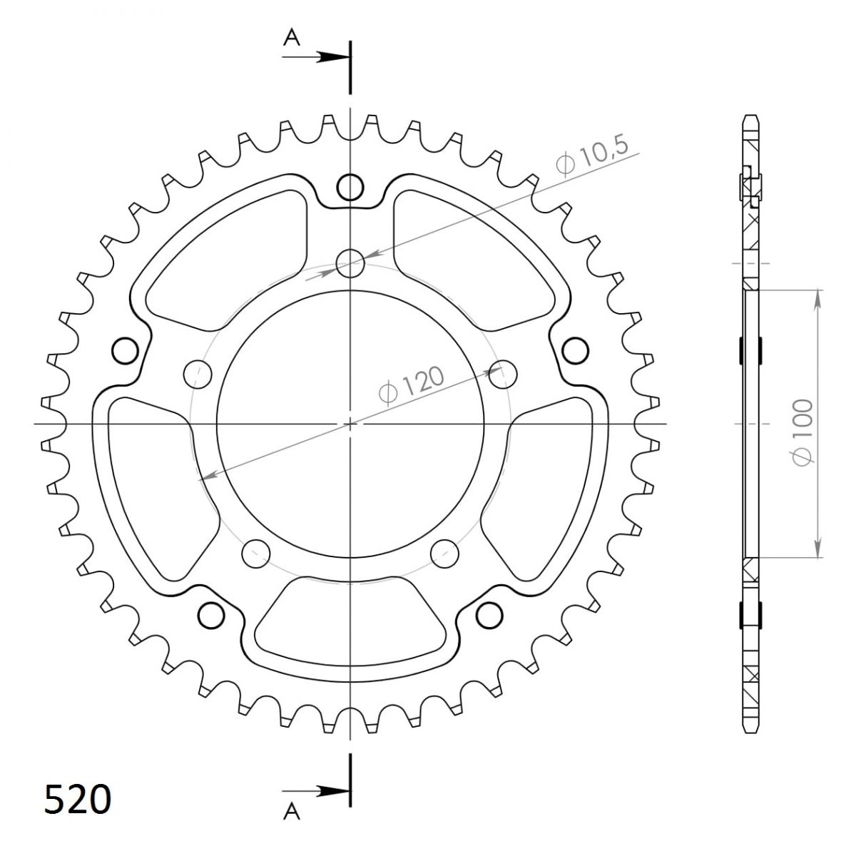 REAR STEALTH 43T, GOLD, 520 foto 2