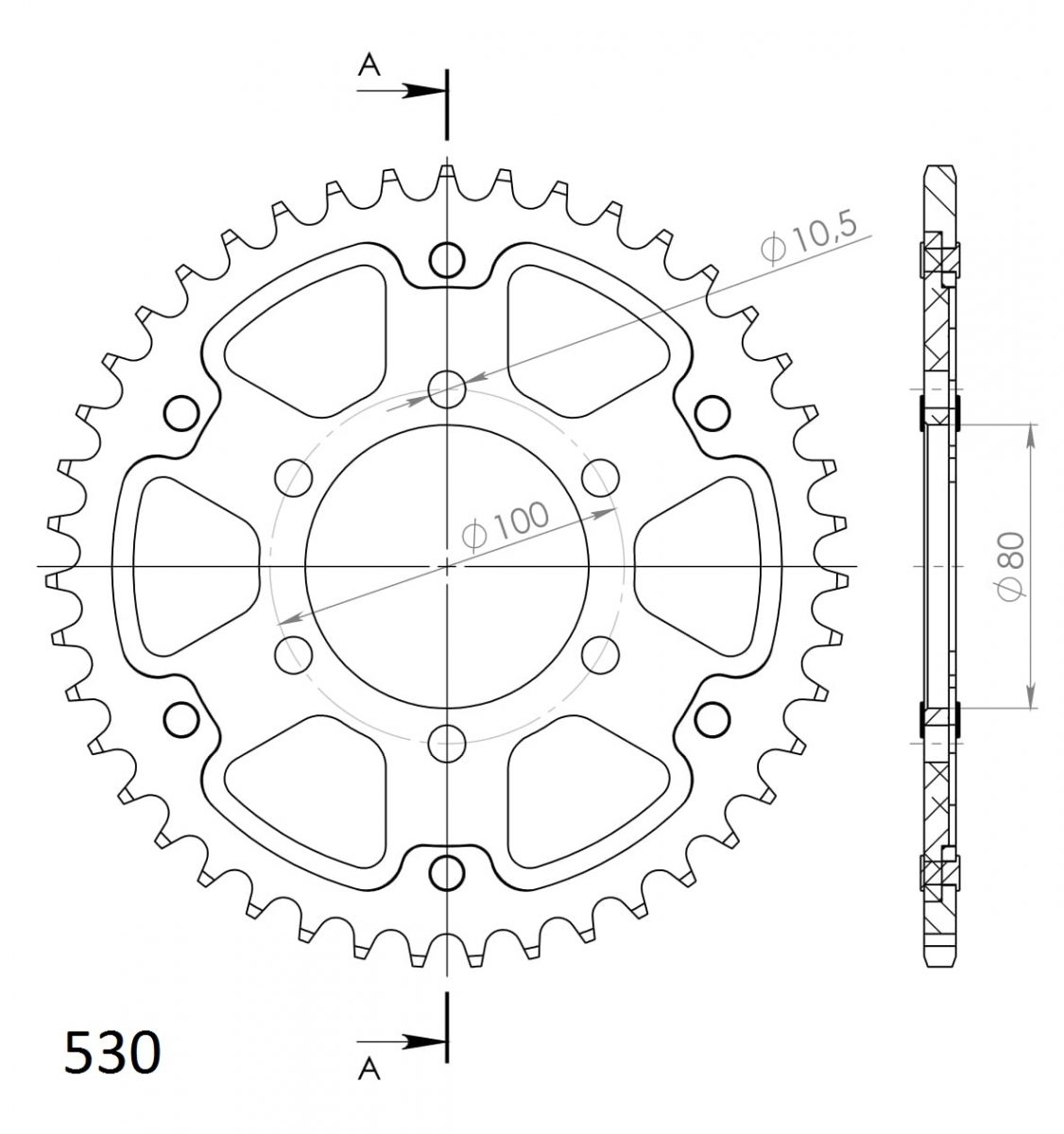 REAR STEALTH 42T, GOLD, 530