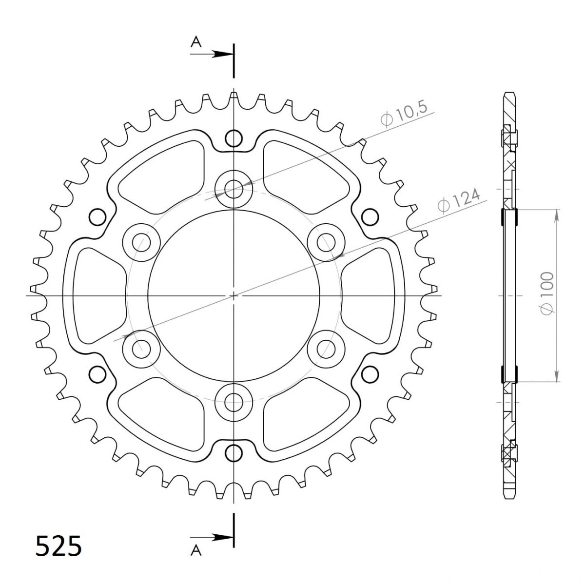 REAR STEALTH 45T, BLUE, 525