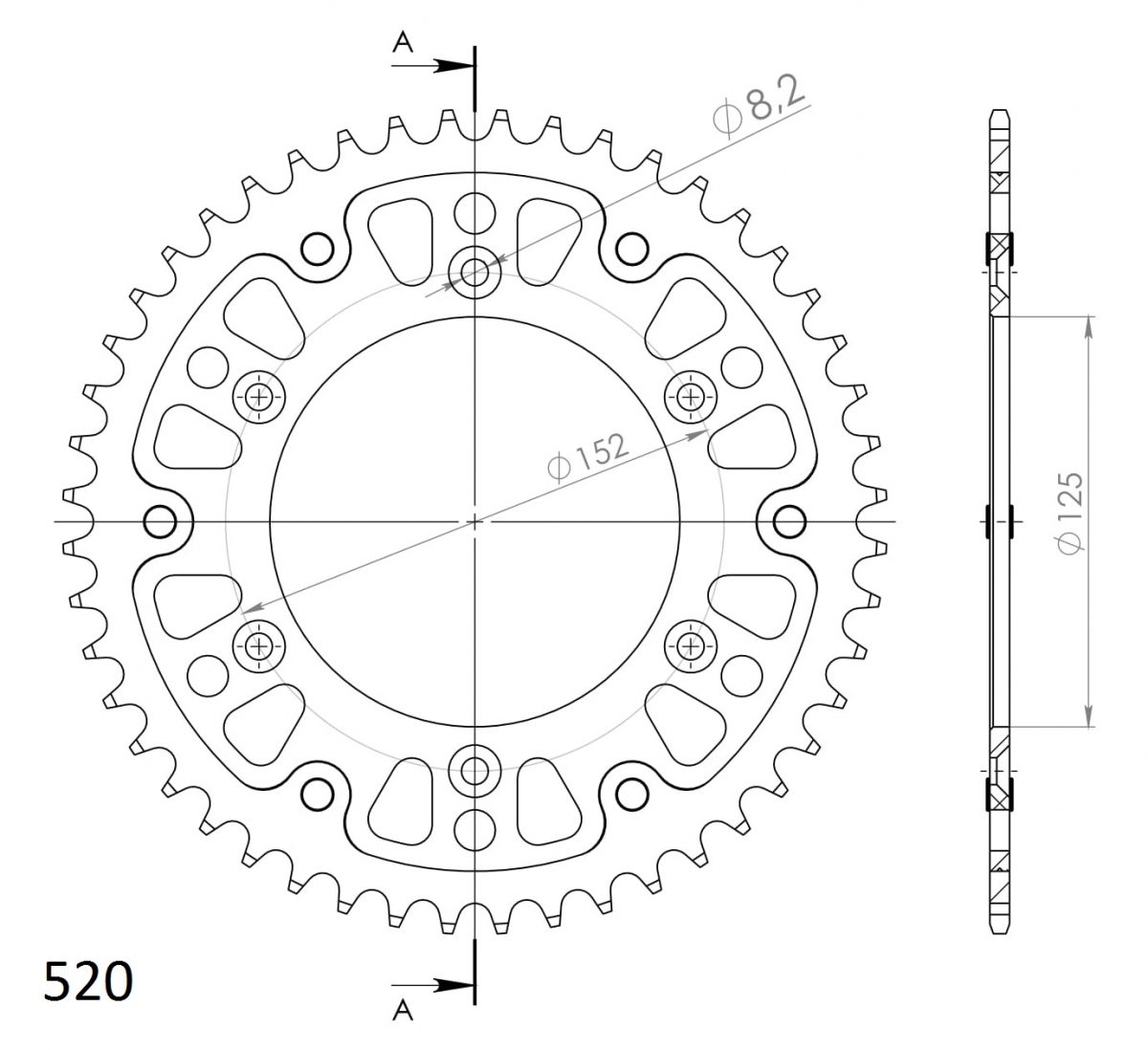 REAR STEALTH 48T, GOLD, 520