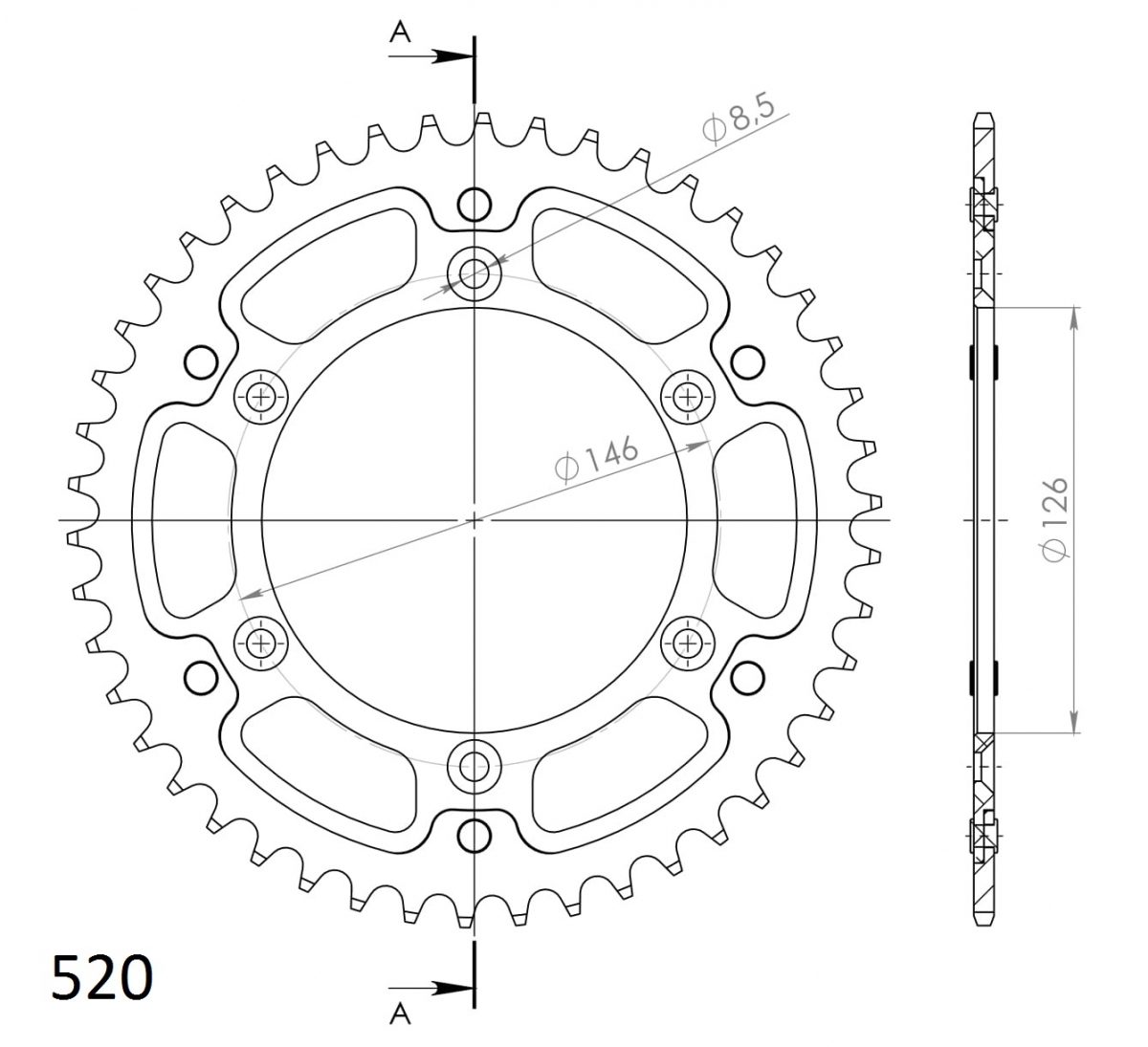 REAR STEALTH 45T, BLUE, 520