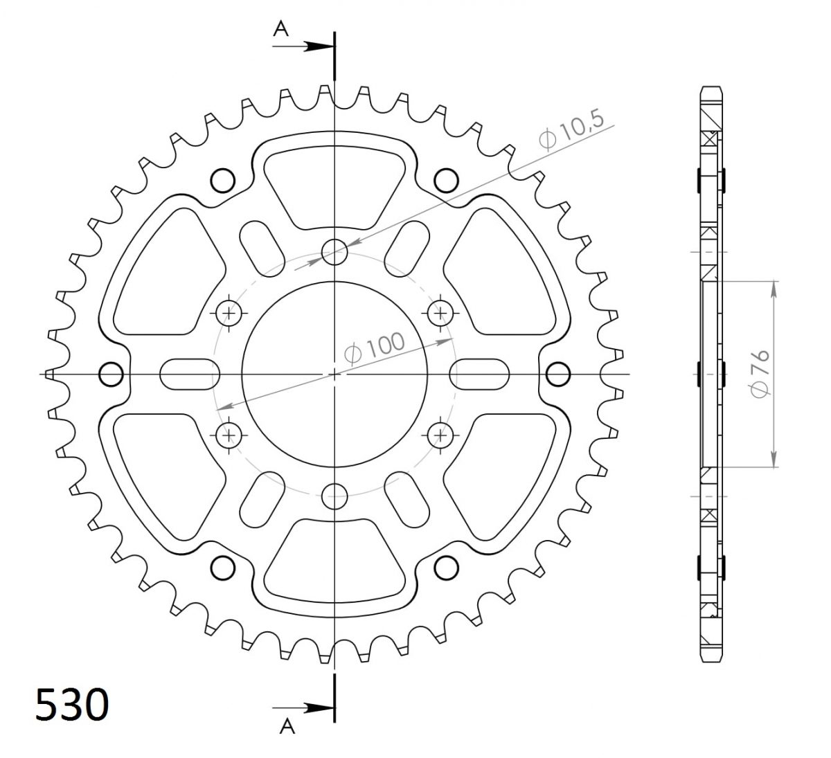 REAR STEALTH 48T, GOLD, 530
