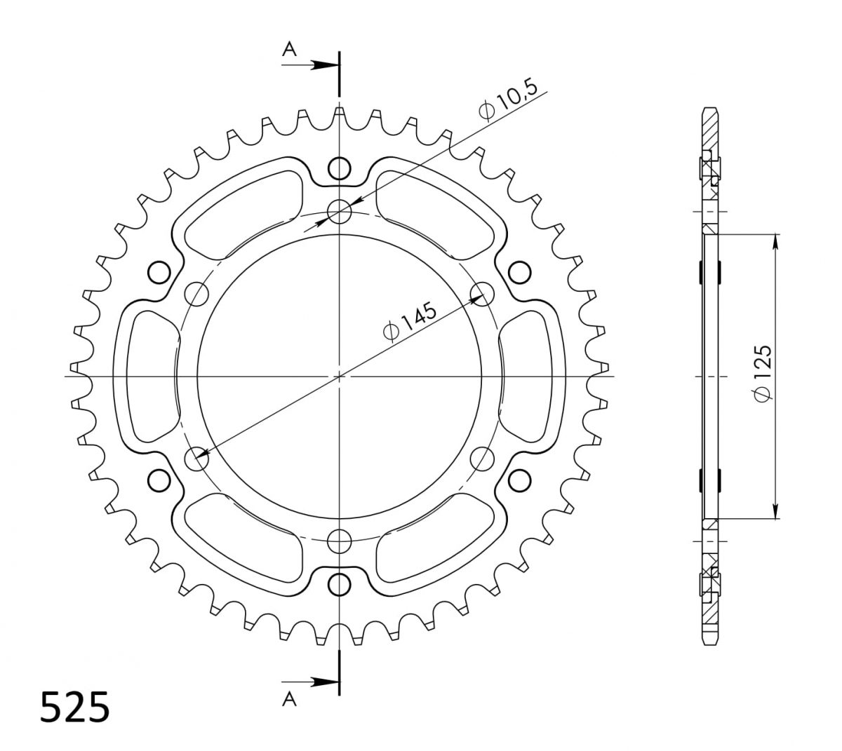 REAR STEALTH 44T, GOLD, 525