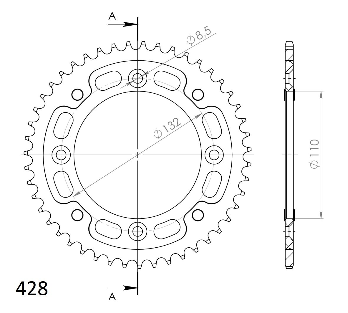 REAR STEALTH 46T, ORANGE, 428