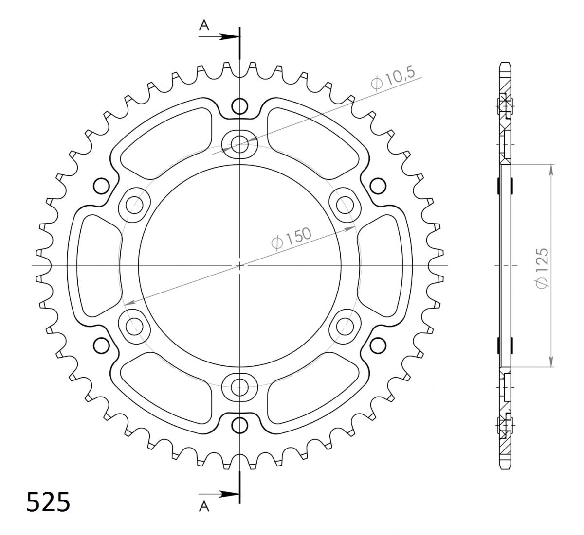 REAR STEALTH 48T, GOLD, 525