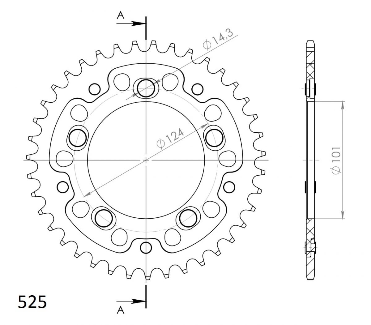 REAR STEALTH 40T, ORANGE, 525